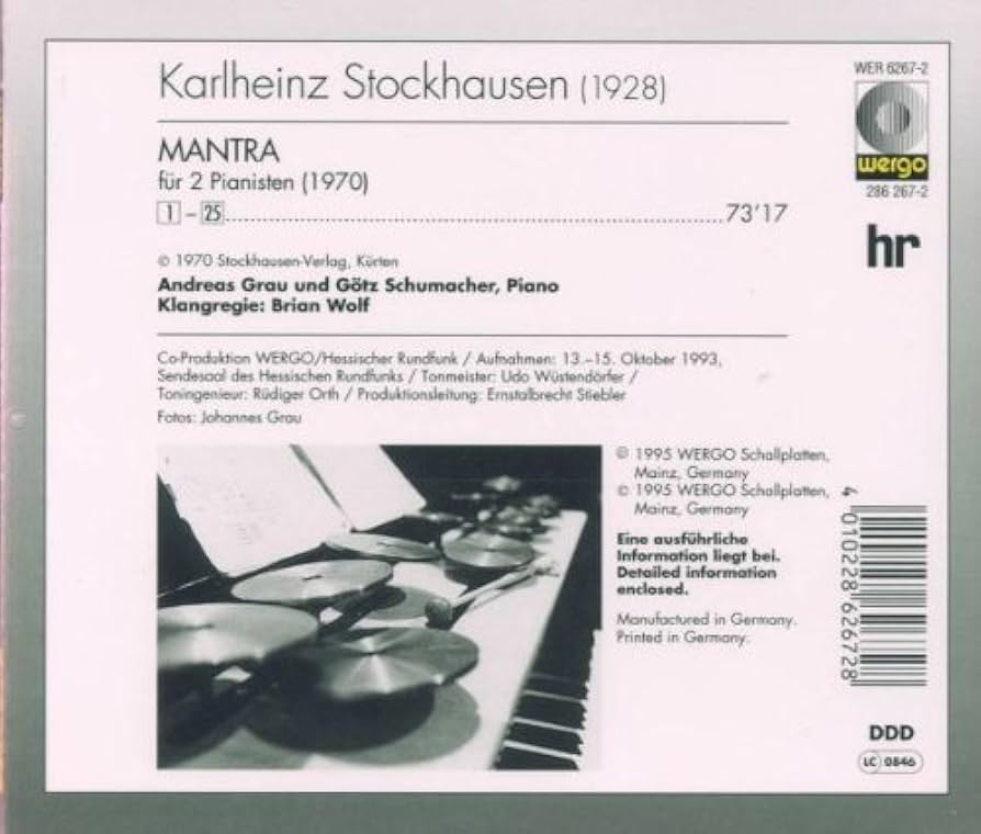 シュトックハウゼン マントラ MANTRA WERGO Amazon.co.jp: Mantra: ミュージック